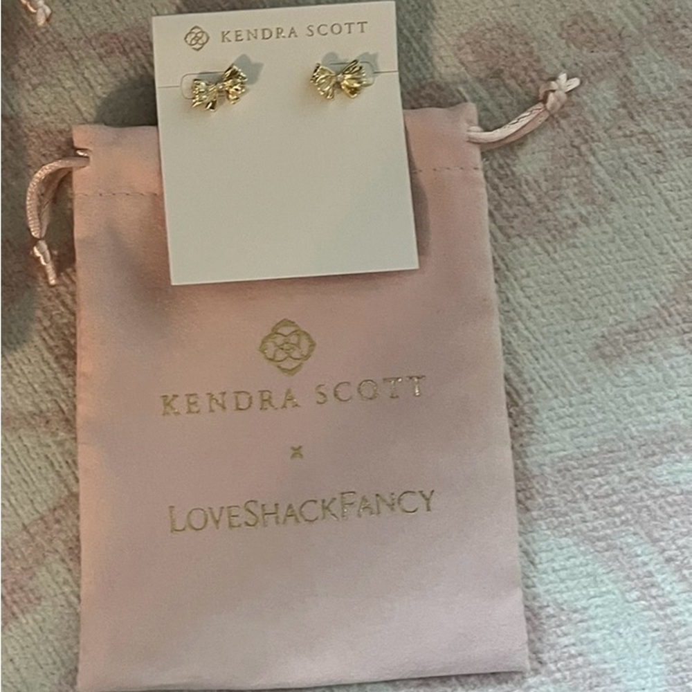 Kendra Scott X LoveShackFancy bow earrings